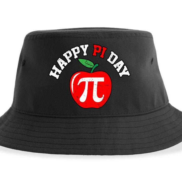 Happy Pi Day Teachers Apple Sustainable Bucket Hat