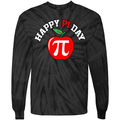 Happy Pi Day Teachers Apple Tie-Dye Long Sleeve Shirt