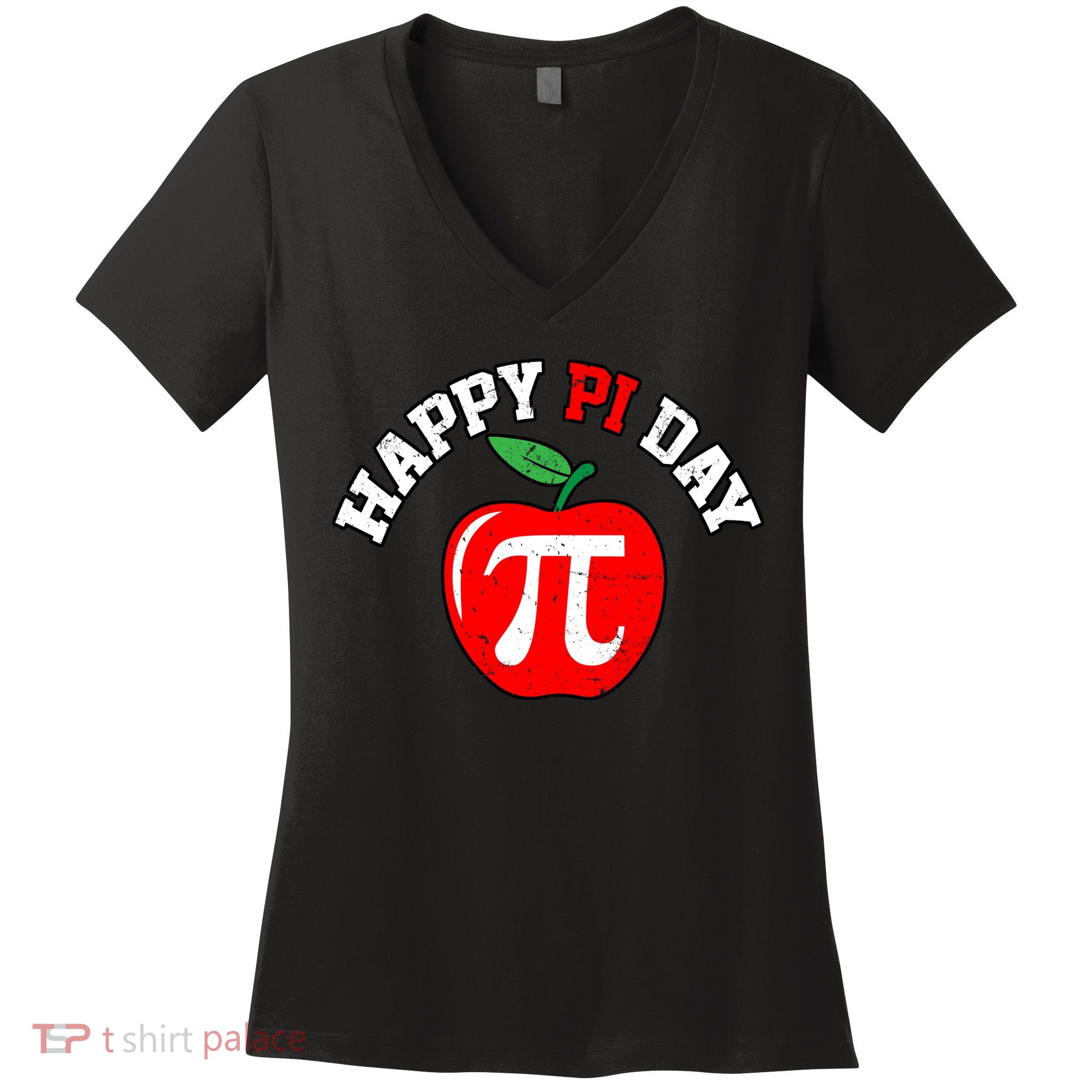 Happy Pi Day Teachers Apple Women's V-Neck T-Shirt