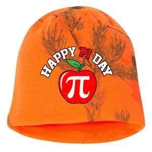 Happy Pi Day Teachers Apple Kati - Camo Knit Beanie