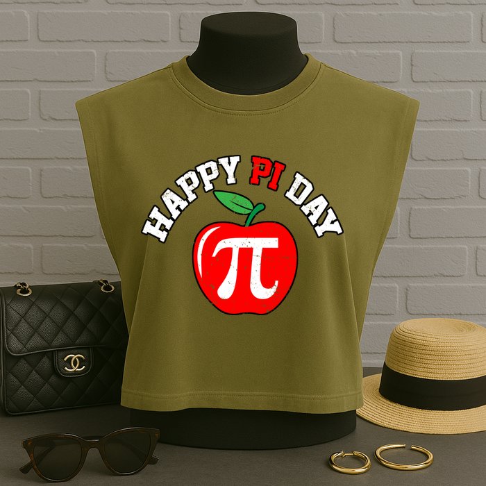 Happy Pi Day Teachers Apple Garment-Dyed Women's Muscle Tee