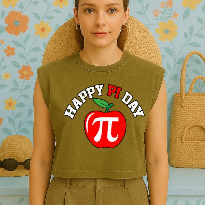 Happy Pi Day Teachers Apple Garment-Dyed Women's Muscle Tee