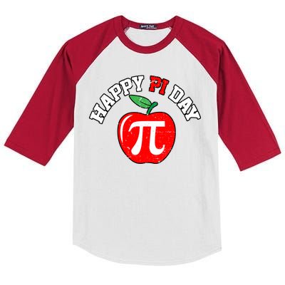 Happy Pi Day Teachers Apple Kids Colorblock Raglan Jersey