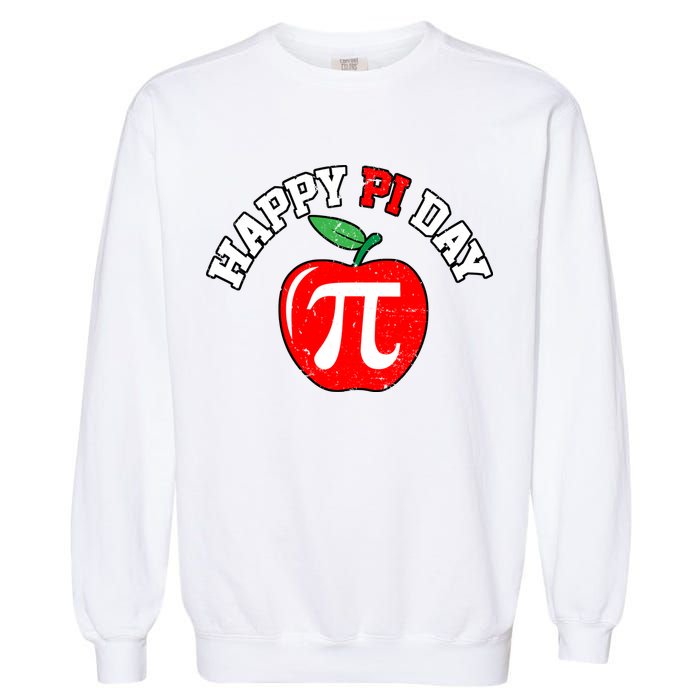 Happy Pi Day Teachers Apple Garment-Dyed Sweatshirt