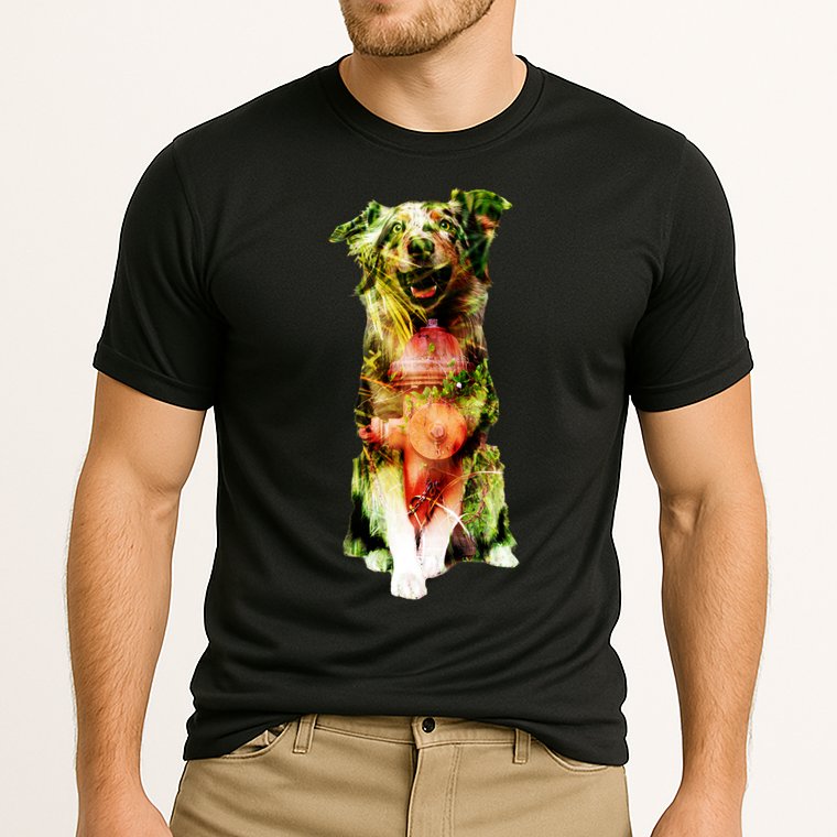 Happy Pup Fire Hydrant Rescue Dog Cooling Performance Crew T-Shirt