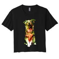 Happy Pup Fire Hydrant Rescue Dog Women's Crop Top Tee