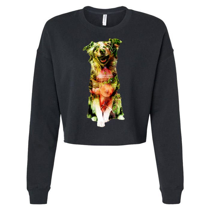 Happy Pup Fire Hydrant Rescue Dog Cropped Pullover Crew