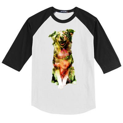 Happy Pup Fire Hydrant Rescue Dog Kids Colorblock Raglan Jersey