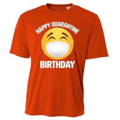 Happy Quarantine Birthday Smiley Emoji Cooling Performance Crew T-Shirt