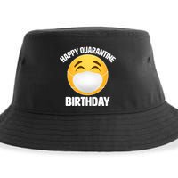 Happy Quarantine Birthday Smiley Emoji Sustainable Bucket Hat