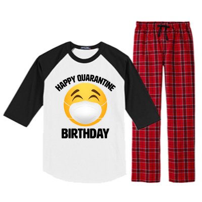 Happy Quarantine Birthday Smiley Emoji Raglan Sleeve Pajama Set