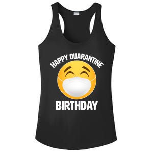 Happy Quarantine Birthday Smiley Emoji Ladies PosiCharge Competitor Racerback Tank