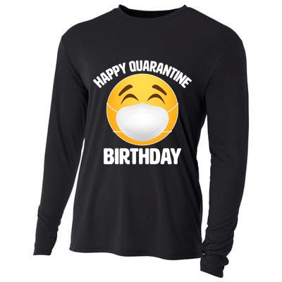 Happy Quarantine Birthday Smiley Emoji Cooling Performance Long Sleeve Crew