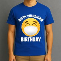 Happy Quarantine Birthday Smiley Emoji T-Shirt