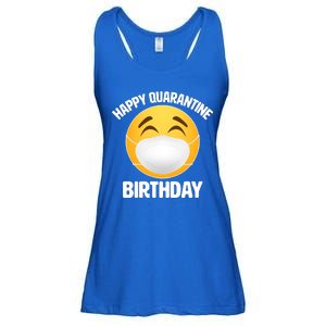 Happy Quarantine Birthday Smiley Emoji Ladies Essential Flowy Tank