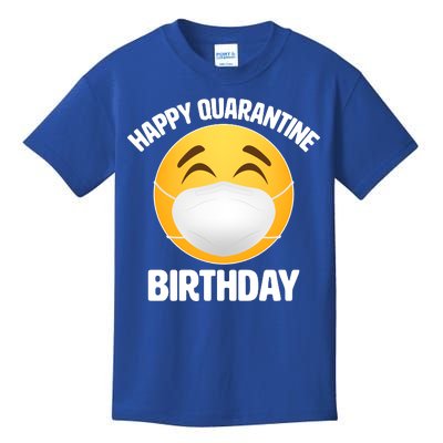 Happy Quarantine Birthday Smiley Emoji Kids T-Shirt