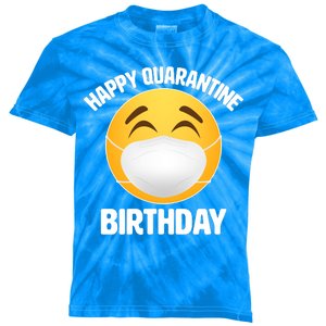 Happy Quarantine Birthday Smiley Emoji Kids Tie-Dye T-Shirt