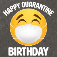 Happy Quarantine Birthday Smiley Emoji Cotton Canvas Backpack
