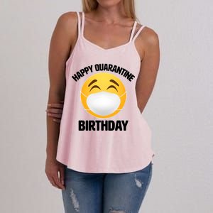 Happy Quarantine Birthday Smiley Emoji Women's Strappy Tank