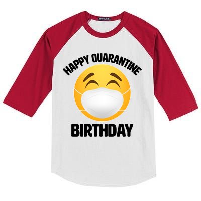 Happy Quarantine Birthday Smiley Emoji Kids Colorblock Raglan Jersey