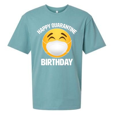 Happy Quarantine Birthday Smiley Emoji Sueded Cloud Jersey T-Shirt