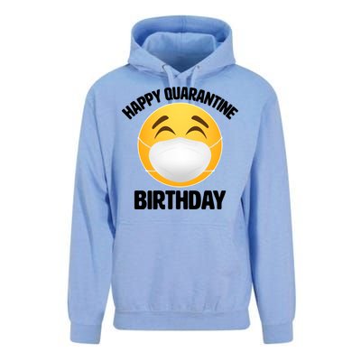 Happy Quarantine Birthday Smiley Emoji Unisex Surf Hoodie