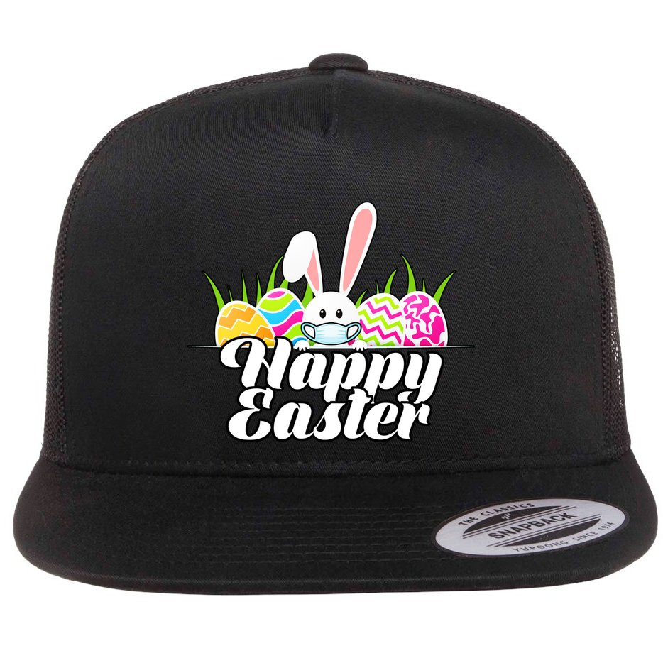 Happy Quarantine Easter  Flat Bill Trucker Hat