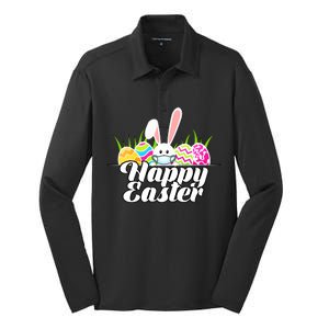 Happy Quarantine Easter  Silk Touch Performance Long Sleeve Polo