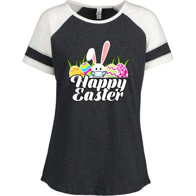 Happy Quarantine Easter  Enza Ladies Jersey Colorblock Tee