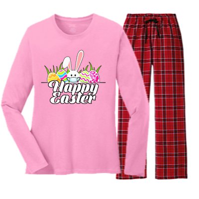 Happy Quarantine Easter  Women's Long Sleeve Flannel Pajama Set 