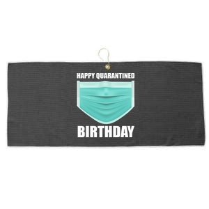 Happy Quarantined Birthday Large Microfiber Waffle Golf Towel