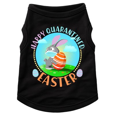 Happy Quarantined Easter Bunny With Mask And Egg Doggie Tank