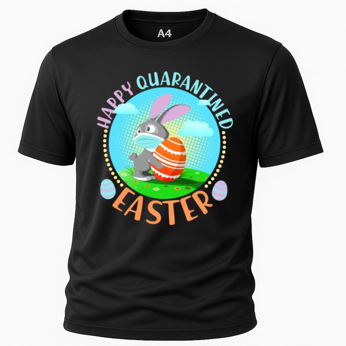 Happy Quarantined Easter Bunny With Mask And Egg Cooling Performance Crew T-Shirt