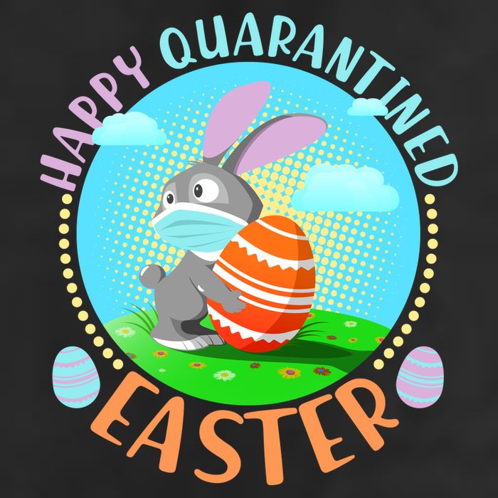 Happy Quarantined Easter Bunny With Mask And Egg Adult Drive Performance Visor