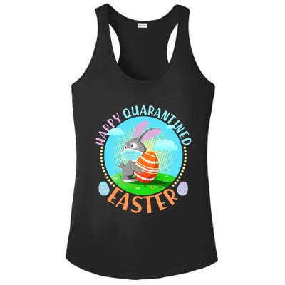 Happy Quarantined Easter Bunny With Mask And Egg Ladies PosiCharge Competitor Racerback Tank