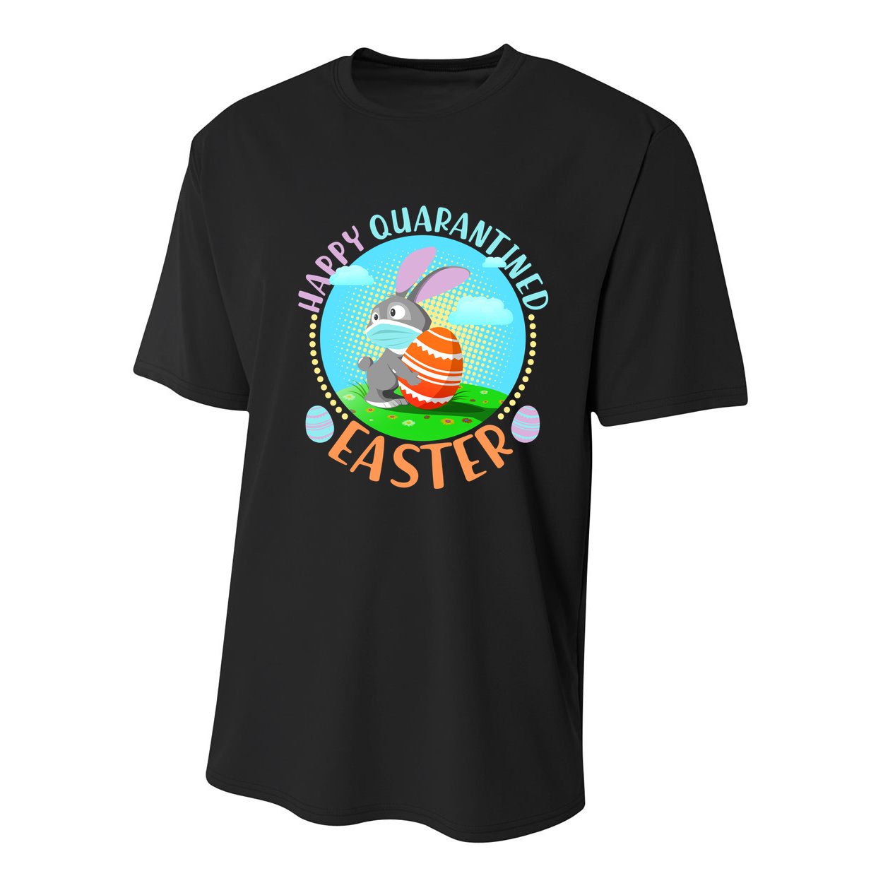 Happy Quarantined Easter Bunny With Mask And Egg Youth Performance Sprint T-Shirt