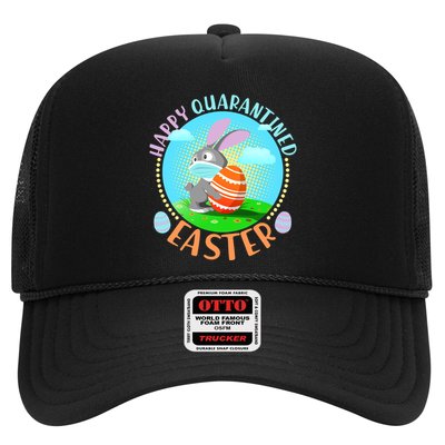 Happy Quarantined Easter Bunny With Mask And Egg Trucker Hat