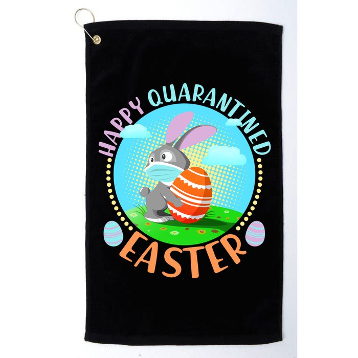 Happy Quarantined Easter Bunny With Mask And Egg Golf Towel