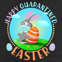 Happy Quarantined Easter Bunny With Mask And Egg Golf Towel