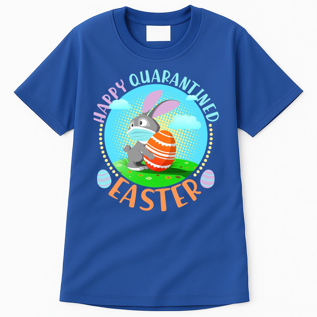 Happy Quarantined Easter Bunny With Mask And Egg Tall T-Shirt