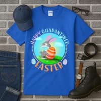 Happy Quarantined Easter Bunny With Mask And Egg Tall T-Shirt