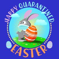 Happy Quarantined Easter Bunny With Mask And Egg Magnet