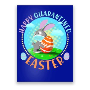 Happy Quarantined Easter Bunny With Mask And Egg Poster