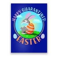 Happy Quarantined Easter Bunny With Mask And Egg Poster