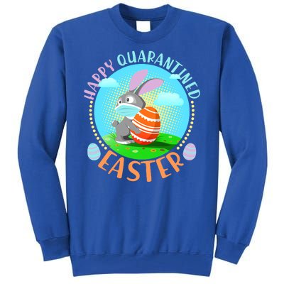 Happy Quarantined Easter Bunny With Mask And Egg Tall Sweatshirt