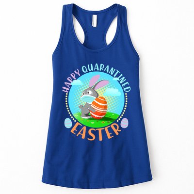 Happy Quarantined Easter Bunny With Mask And Egg Womens Tank Top