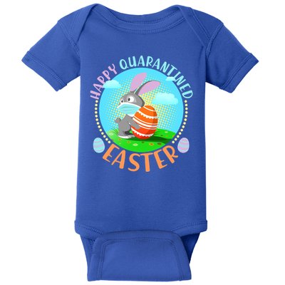 Happy Quarantined Easter Bunny With Mask And Egg Baby Bodysuit
