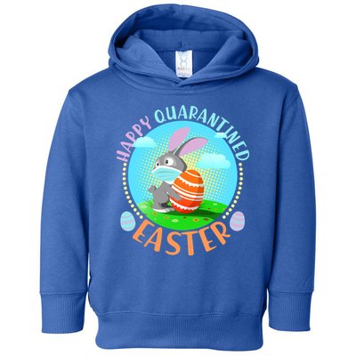 Happy Quarantined Easter Bunny With Mask And Egg Toddler Hoodie