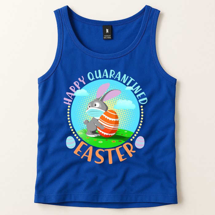 Happy Quarantined Easter Bunny With Mask And Egg Tank Top
