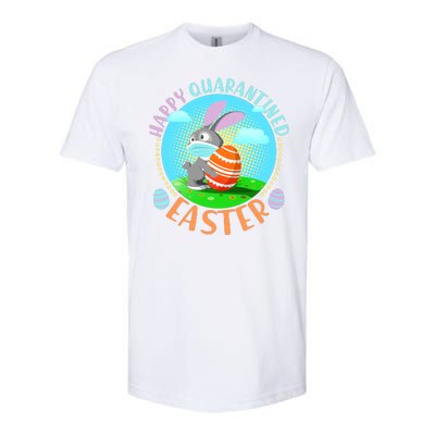 Happy Quarantined Easter Bunny With Mask And Egg Softstyle® CVC T-Shirt